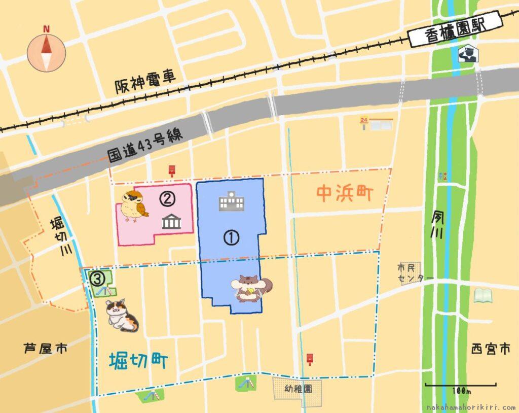 中浜・堀切町の地図